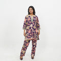 Purple Floral Print Cord-set