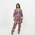 Purple Floral Print Cord-set