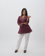 Elegant V-Neck Cotton Top