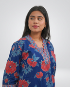 Deep Indigo Floral Cord-set