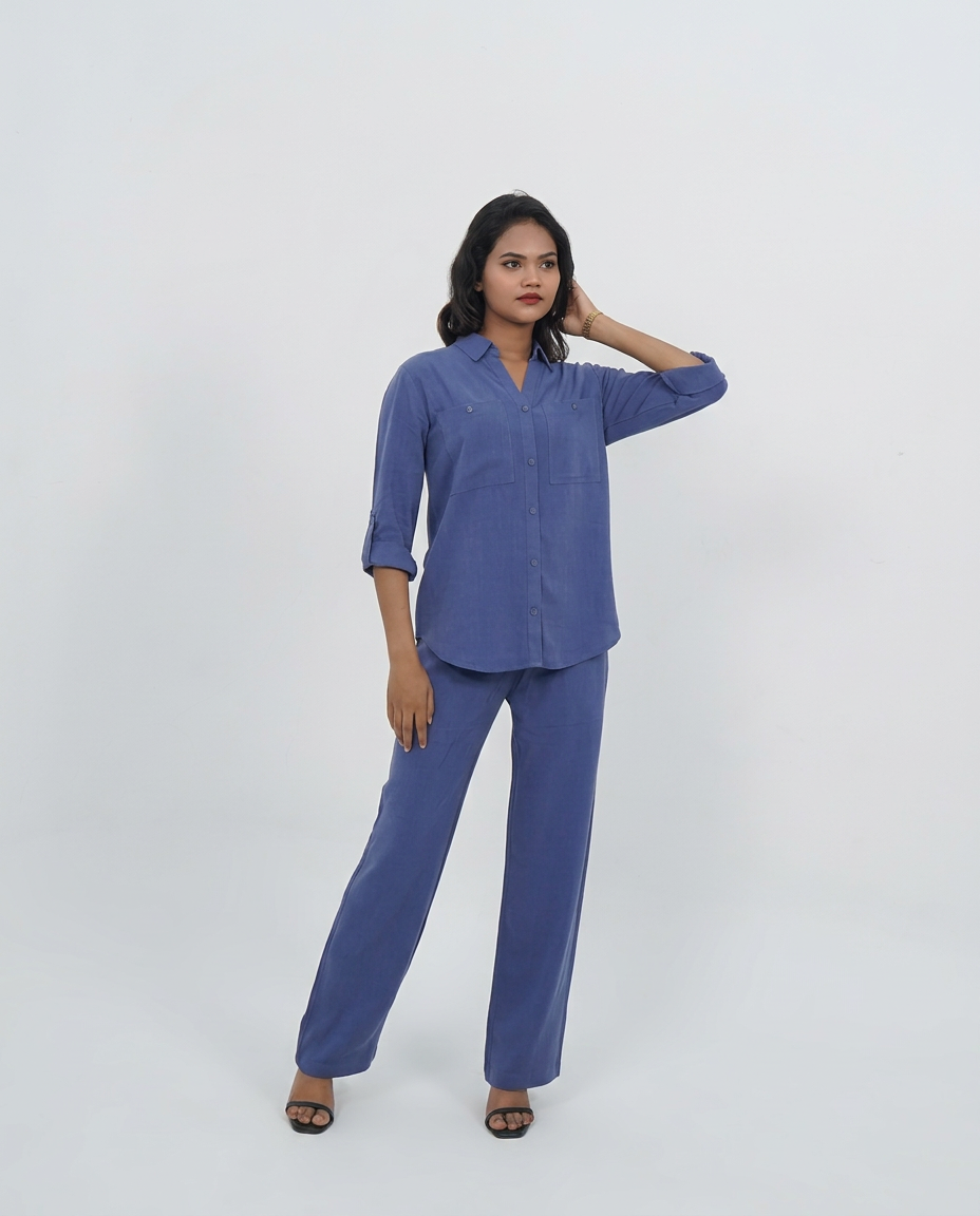 Navy Cotton Cord-set