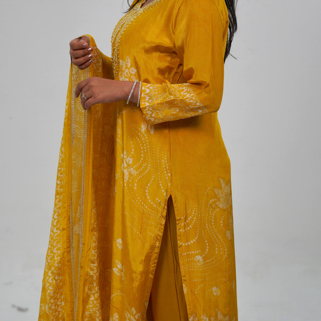 Yellow Base Kurta set
