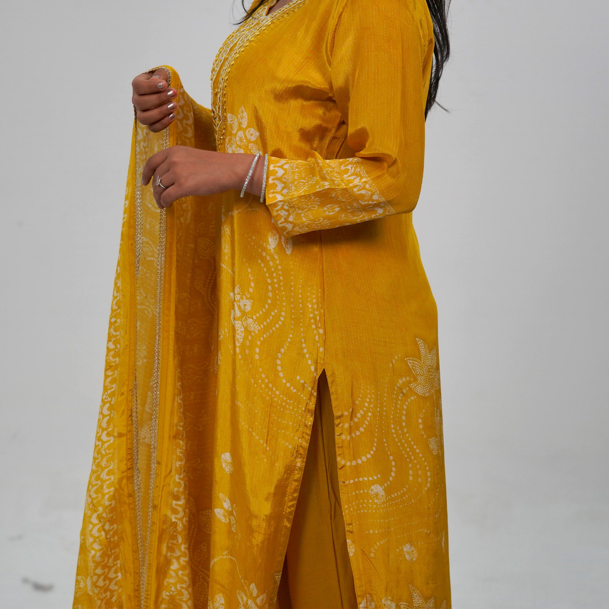 Yellow Base Kurta set