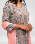 Pastel Grey and Pink Kurta set