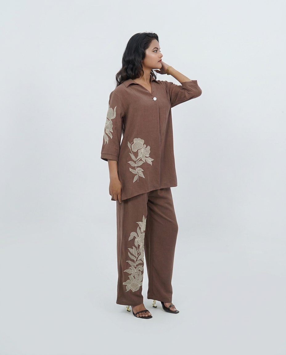 BROWN Embroidered Cord-set