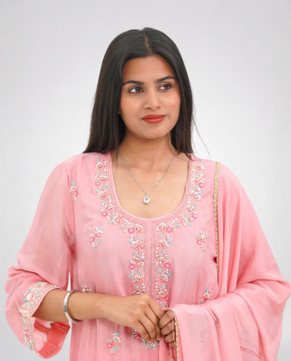 Pure Formal Pink Kurta Set