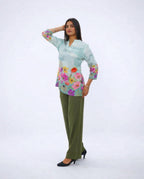 Olive Green Linen Trousers