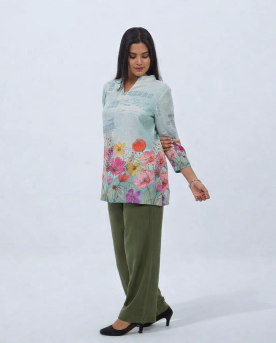 Olive Green Linen Trousers