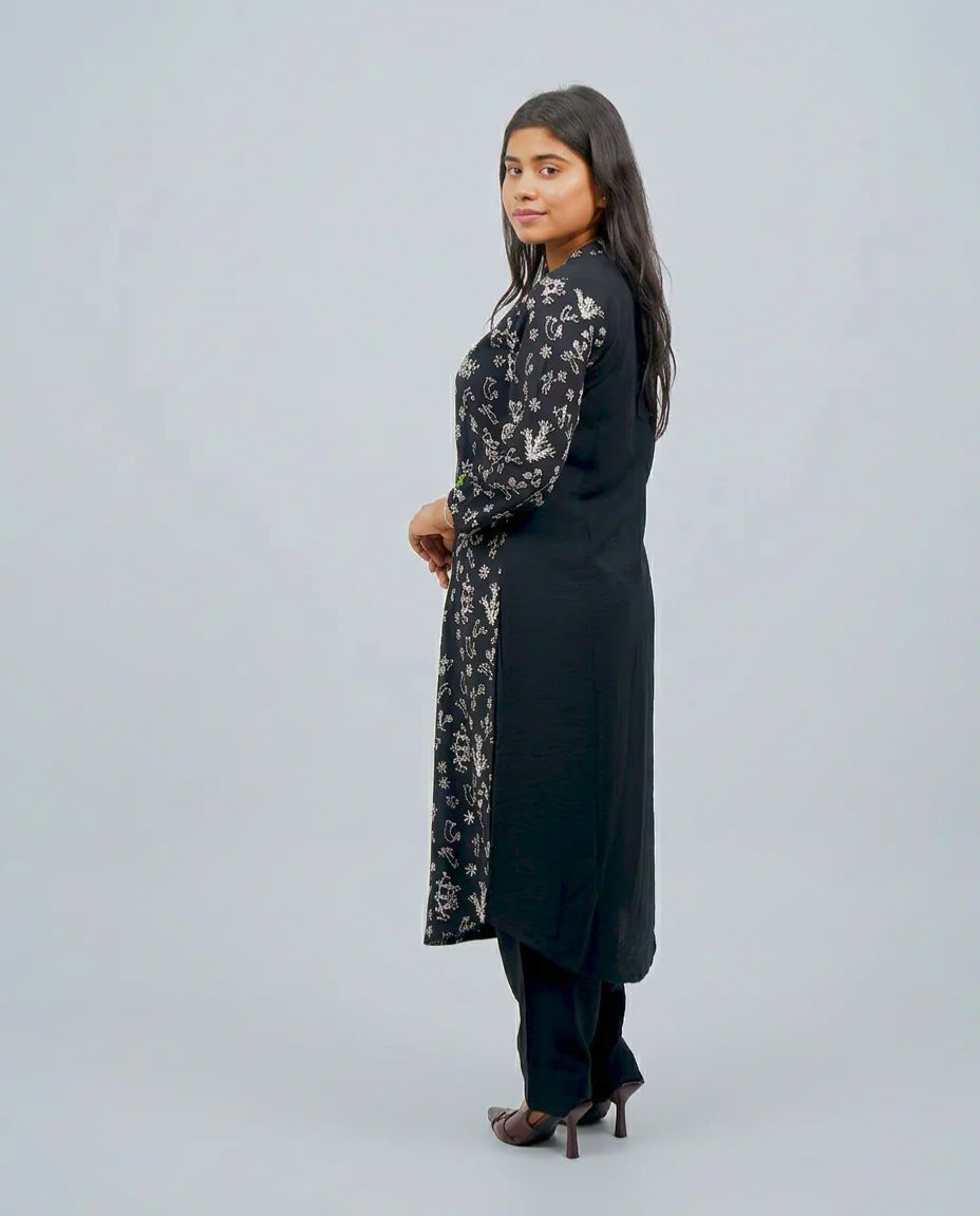 Black Muslin Kurta set
