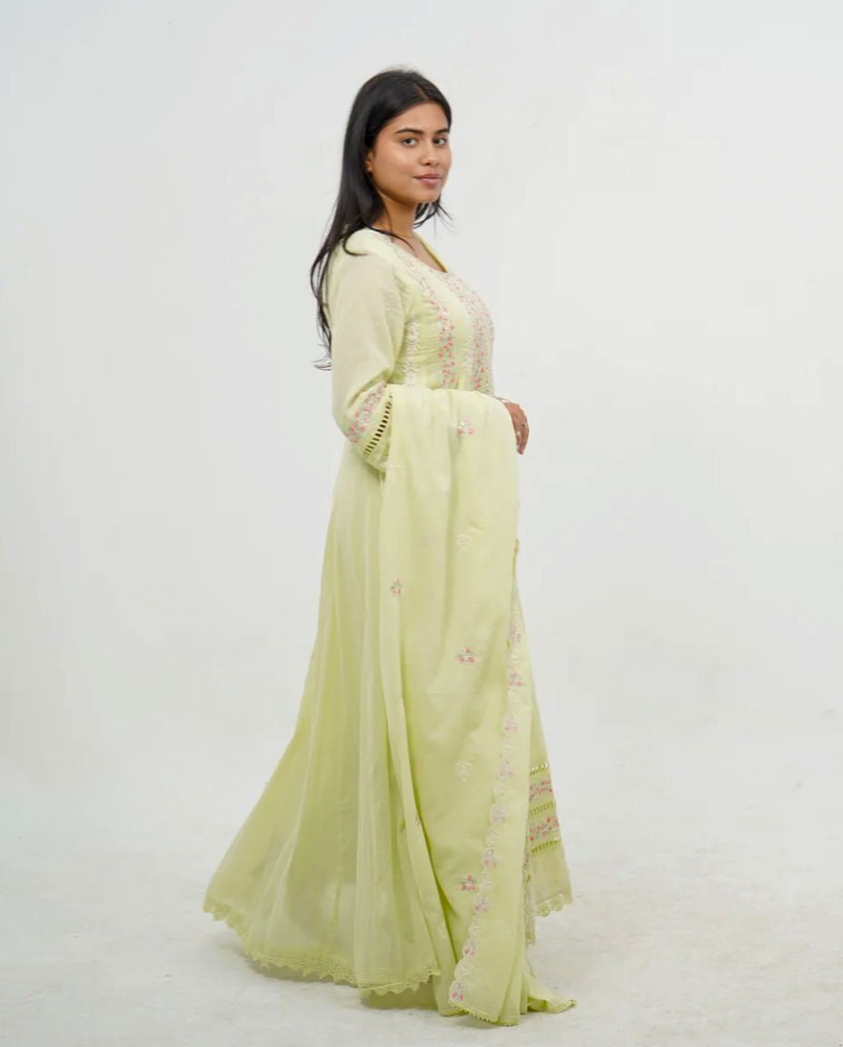Light lime Anarkali set