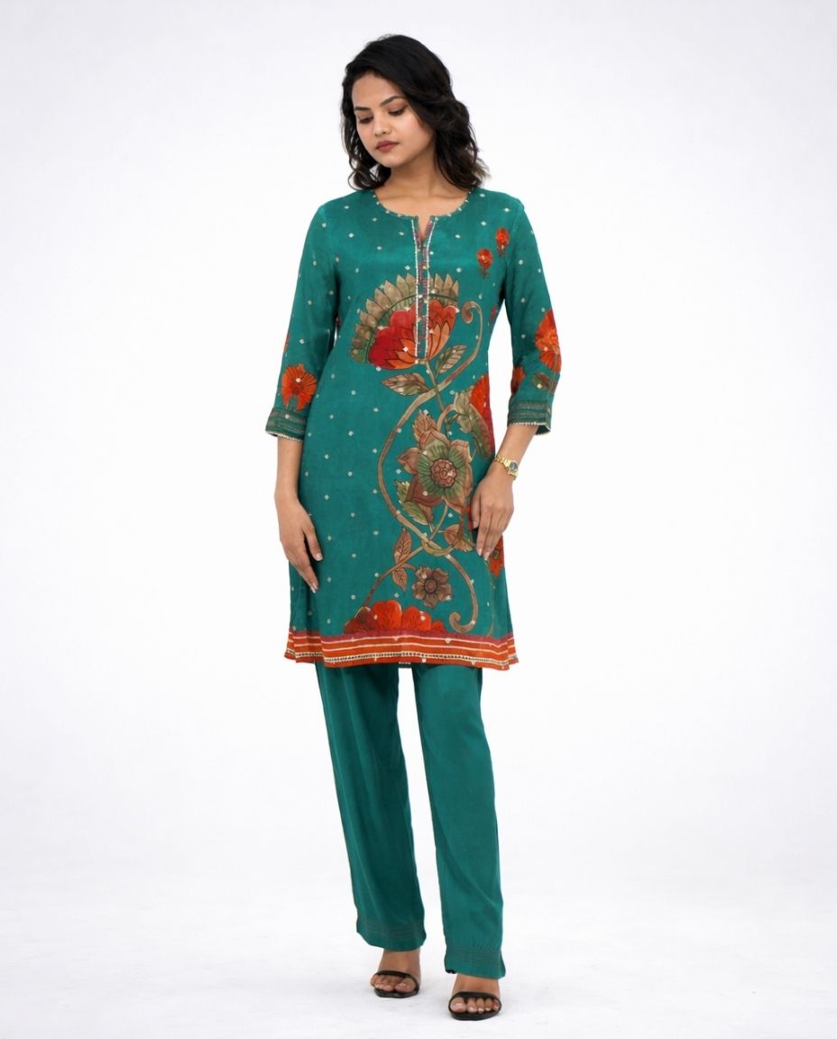 Muslin Floral Print Cord-set