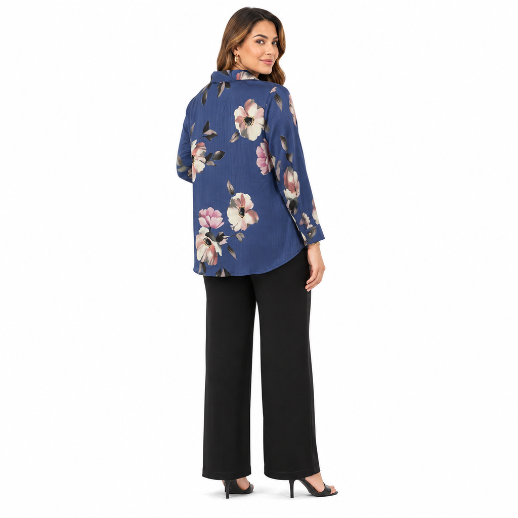 Midnight Bloom Georgette Top
