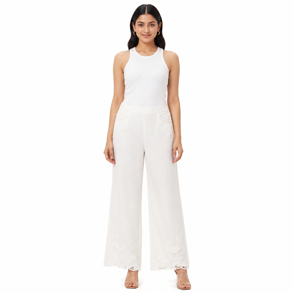 Luxe Cutwork Stretch Ankle Bottom