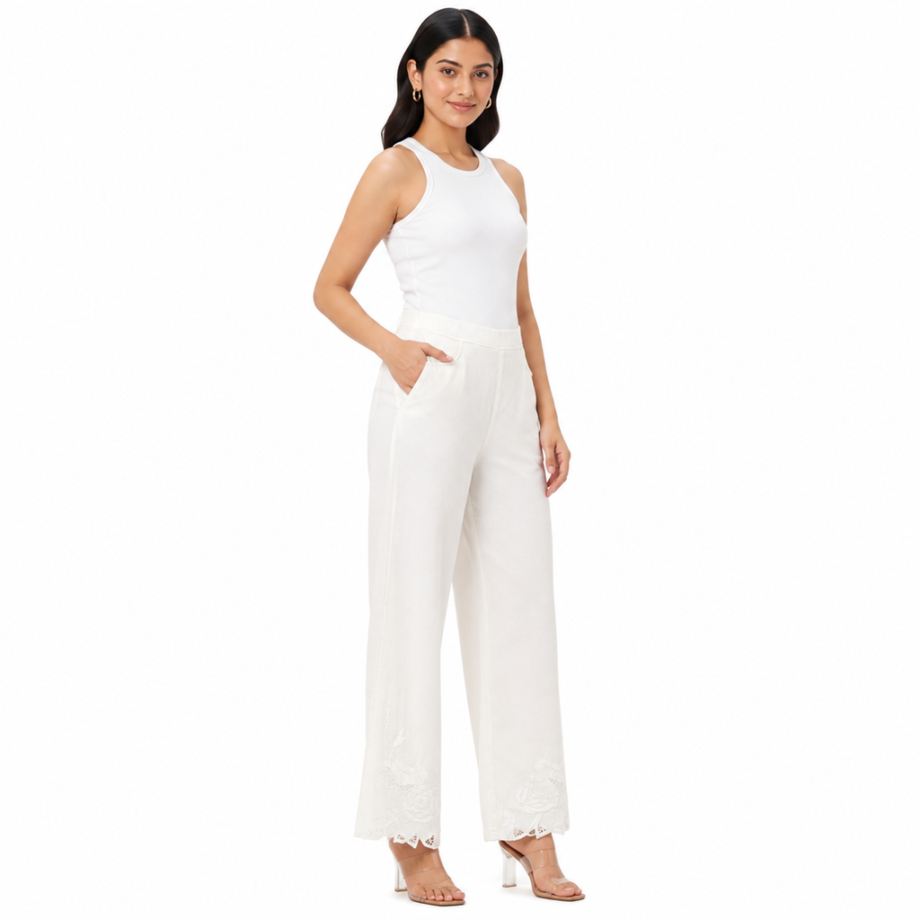Luxe Cutwork Stretch Ankle Bottom