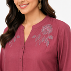 Floral Cutwork Muslin Top