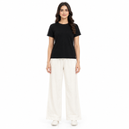 Premium White Parallel bottom with Clean Waistband