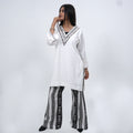 V-Neck Mirror Work Cord-set