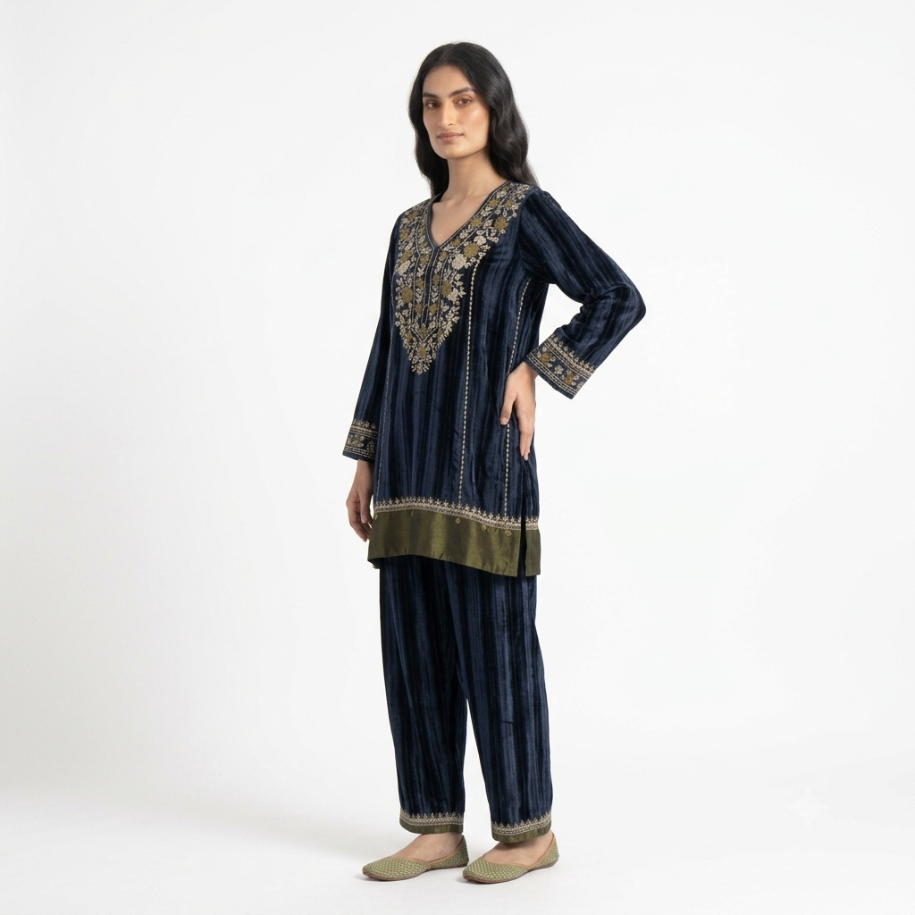 The Midnight Sapphire Velvet Cord-set