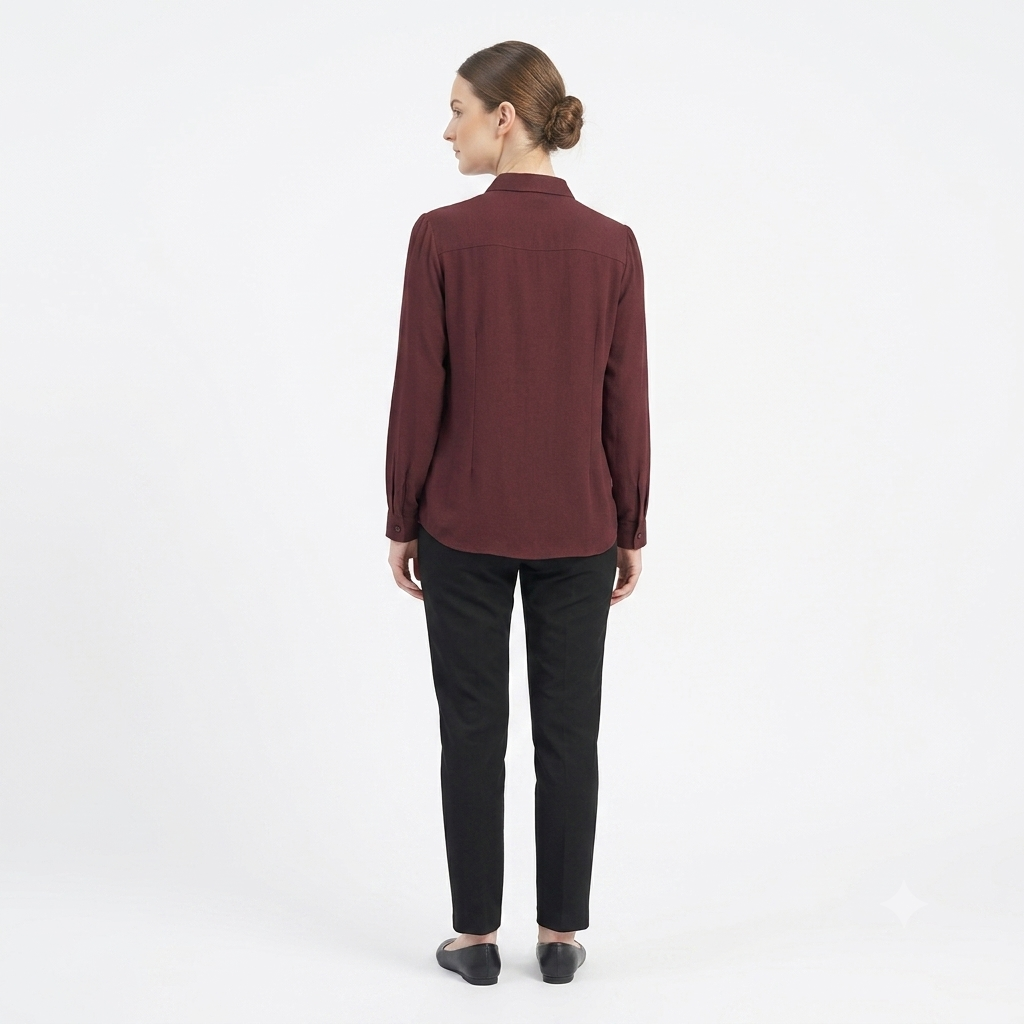 Embellished Georgette Top – Wine Red