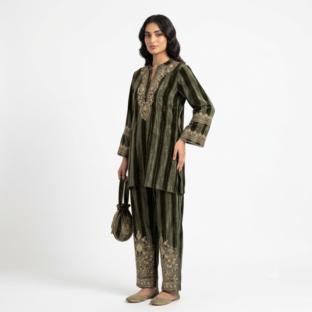 The Olive Heirloom Velvet Cord-set