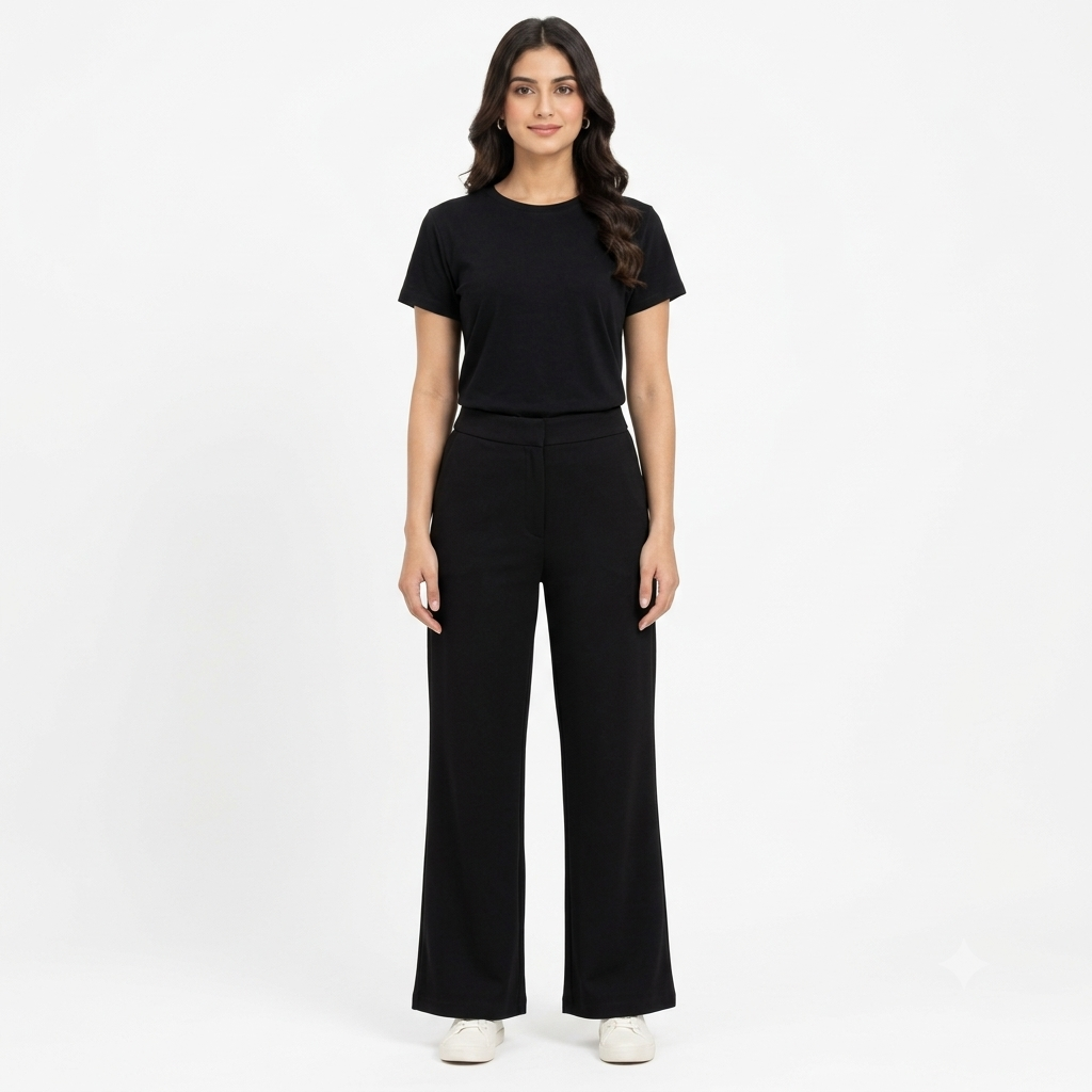Boardroom Luxe High-Rise Parallel Pants-Black