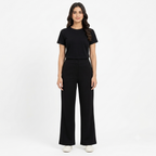 Boardroom Luxe High-Rise Parallel Pants-Black