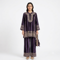 The Royal Plum Velvet Cord-set