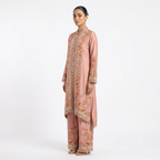 Blush Peach Embroidered Asymmetric Cord-set