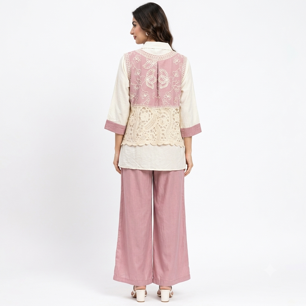 Rosé Lacework 3-Piece Cord-set