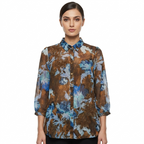Earth & Aqua Cutwork Georgette Top