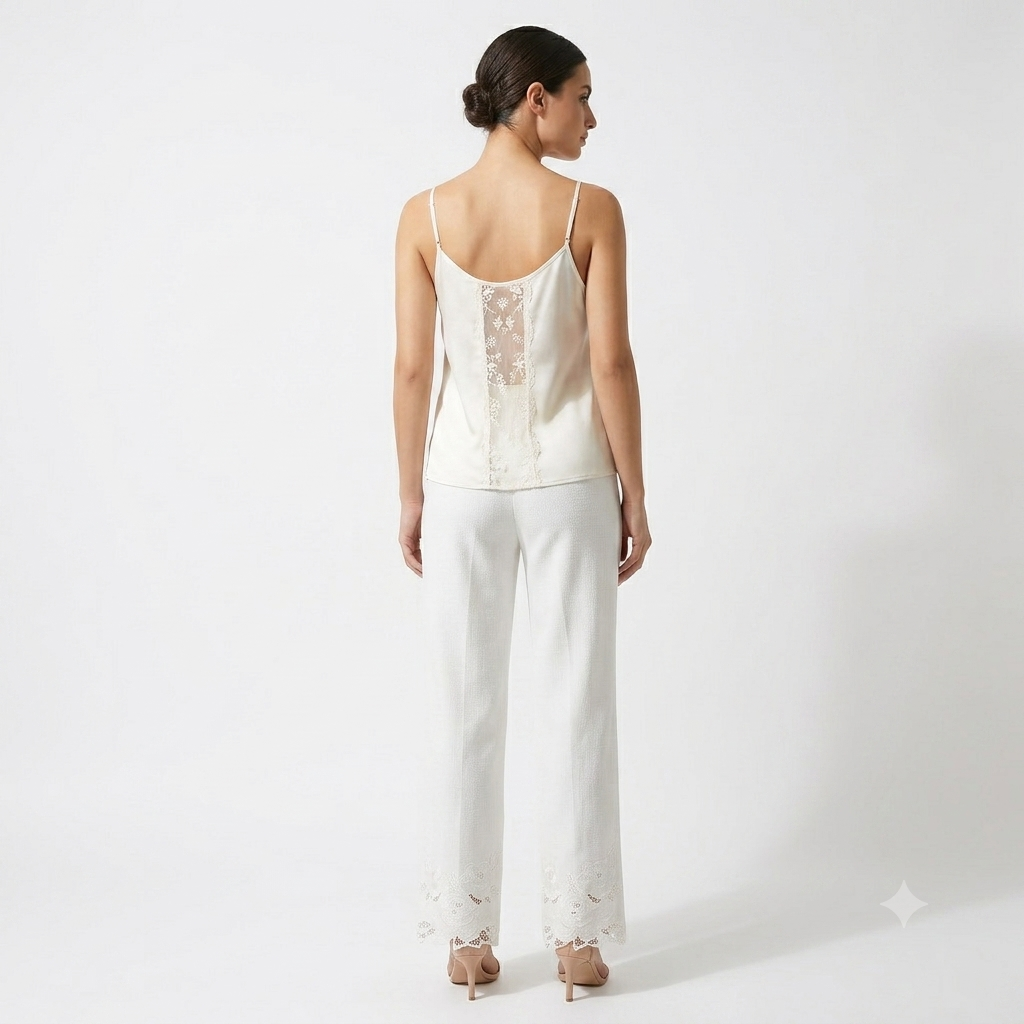 Luxe Cutwork Stretch Ankle Bottom
