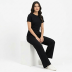 Boardroom Luxe High-Rise Parallel Pants-Black