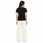 Premium White Parallel bottom with Clean Waistband