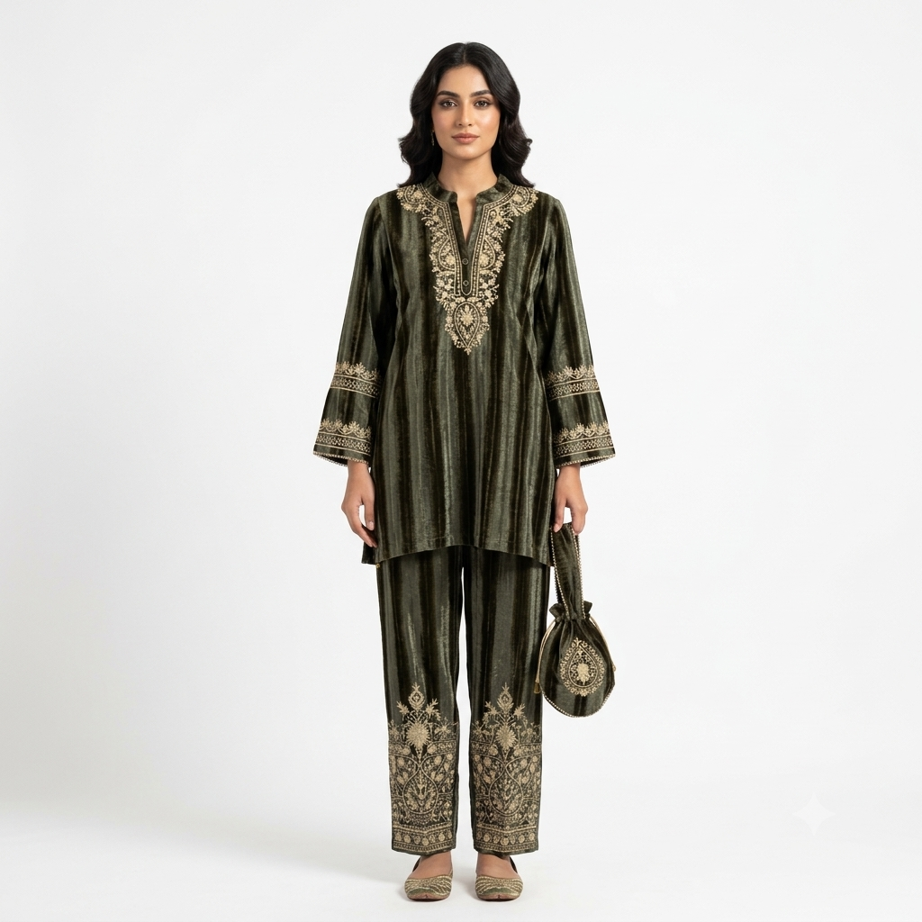 The Olive Heirloom Velvet Cord-set