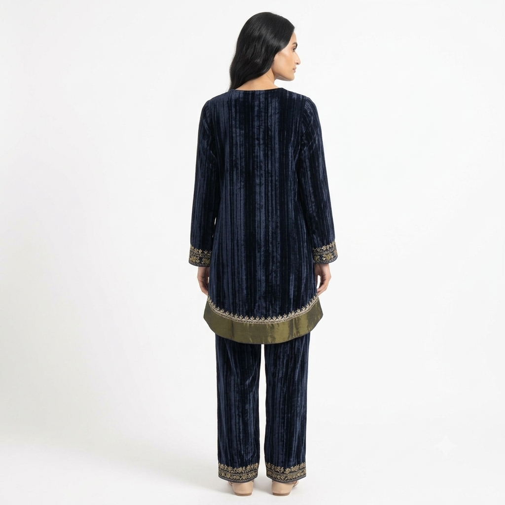 The Midnight Sapphire Velvet Cord-set