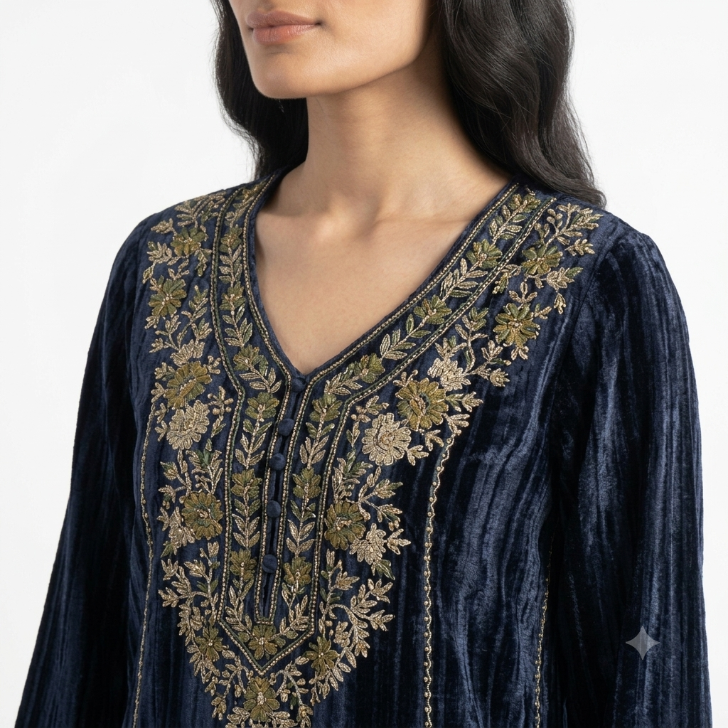 The Midnight Sapphire Velvet Cord-set