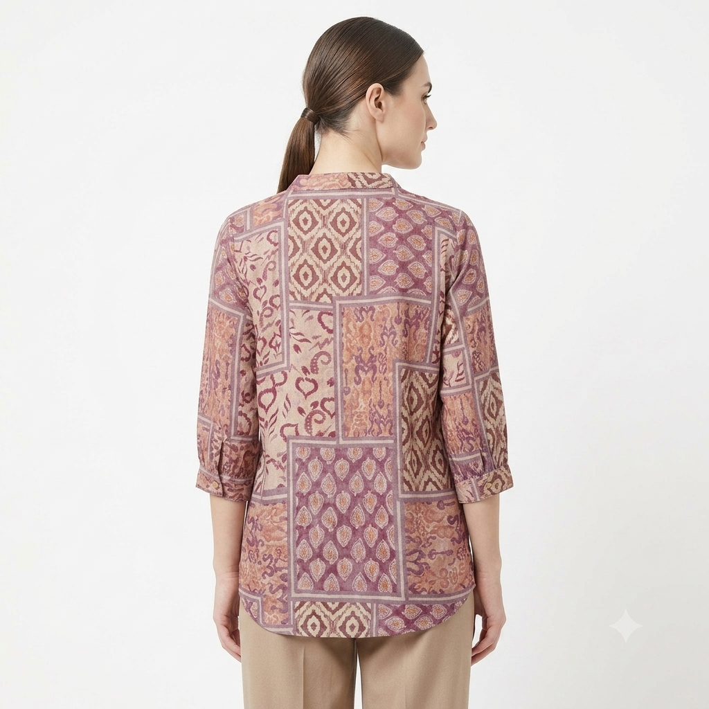 Blush Geometric Muslin Top