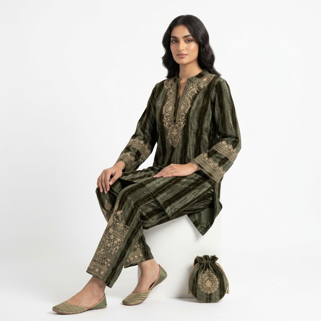 The Olive Heirloom Velvet Cord-set