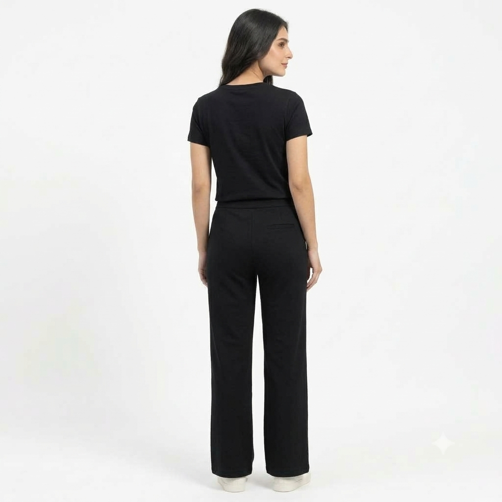 Boardroom Luxe High-Rise Parallel Pants-Black