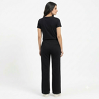 Boardroom Luxe High-Rise Parallel Pants-Black