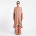 Blush Peach Embroidered Asymmetric Cord-set