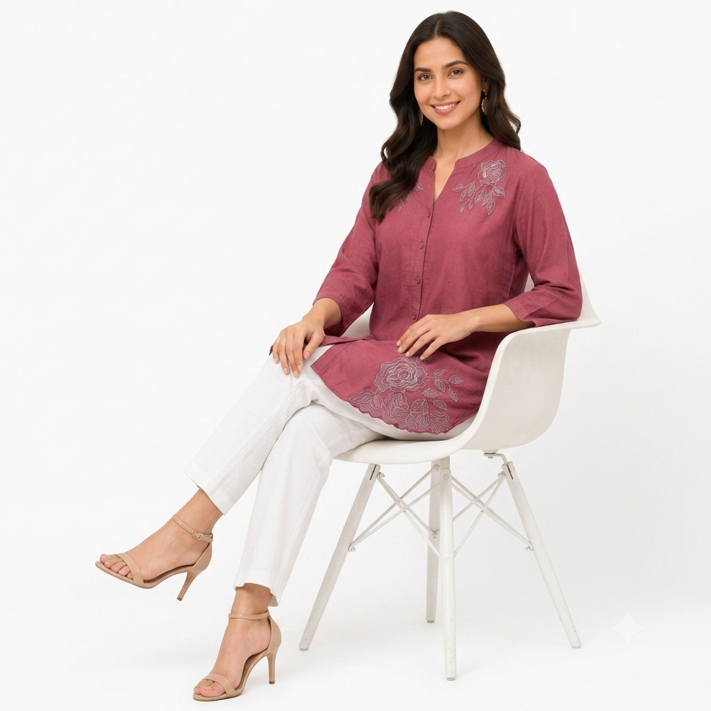 Floral Cutwork Muslin Top