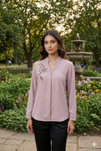lavender long-sleeve Top