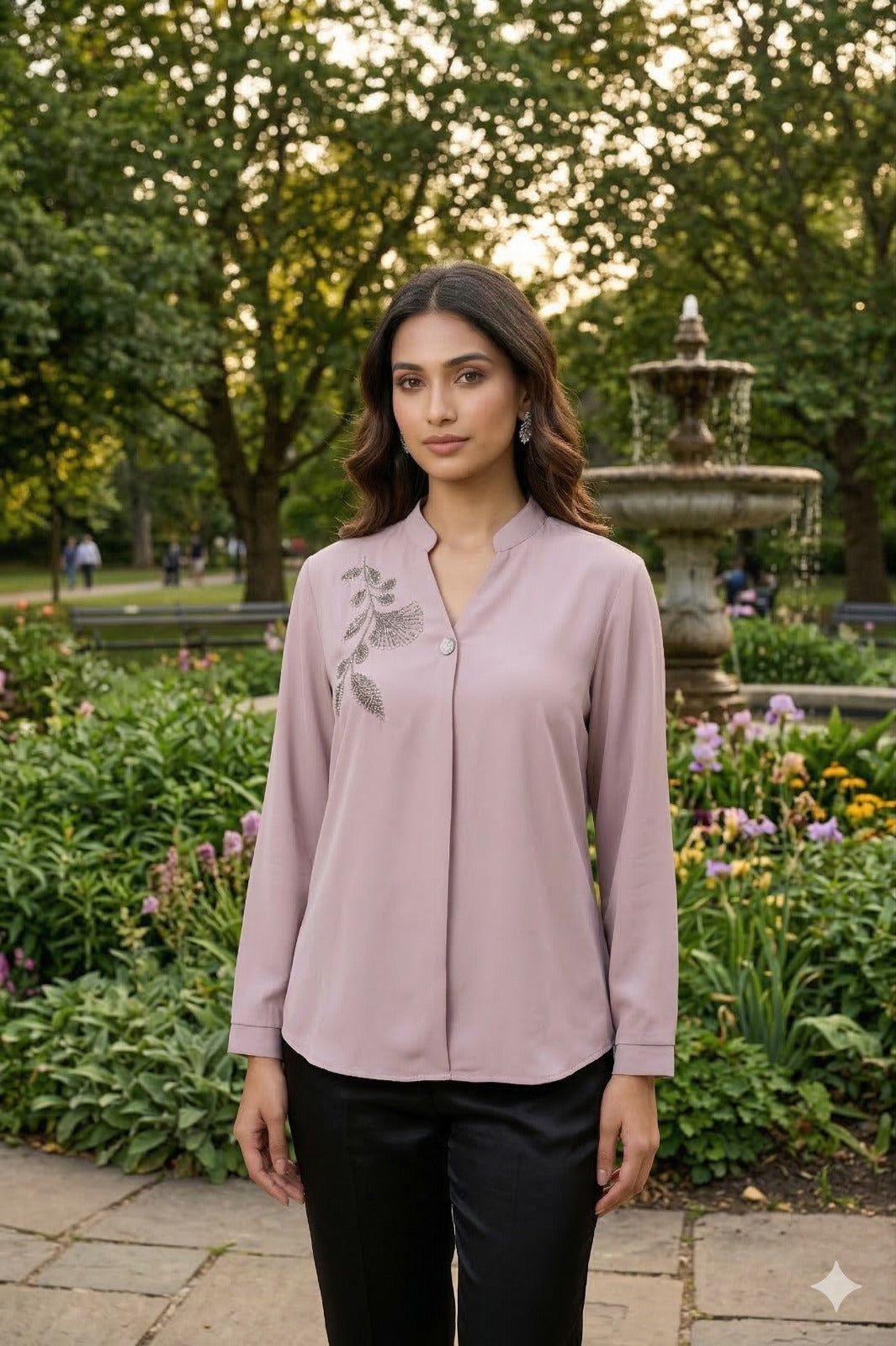 lavender long-sleeve Top