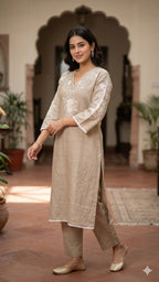 Beige linen Top
