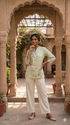 Pista Green Button-Down Top