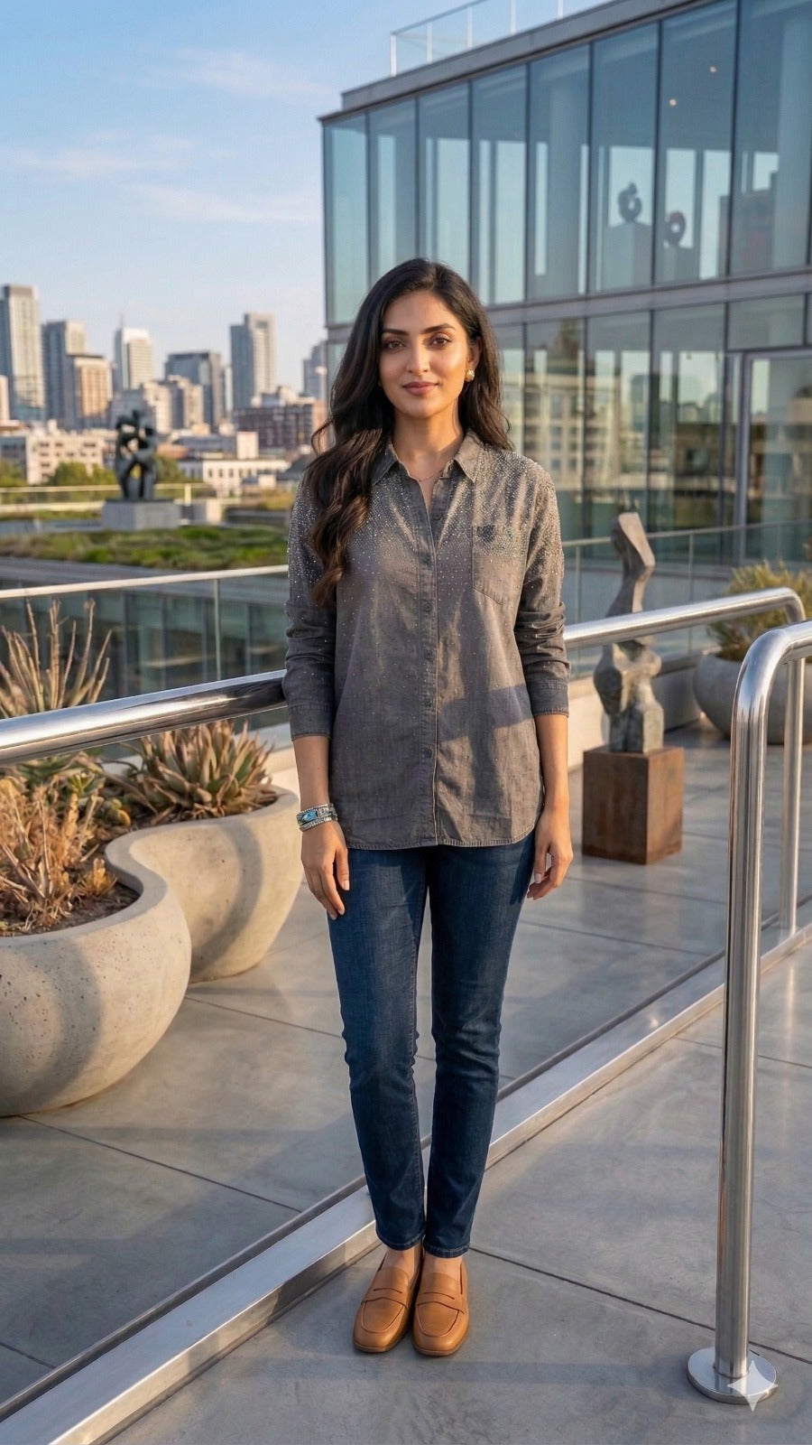 Denim Shirt Top