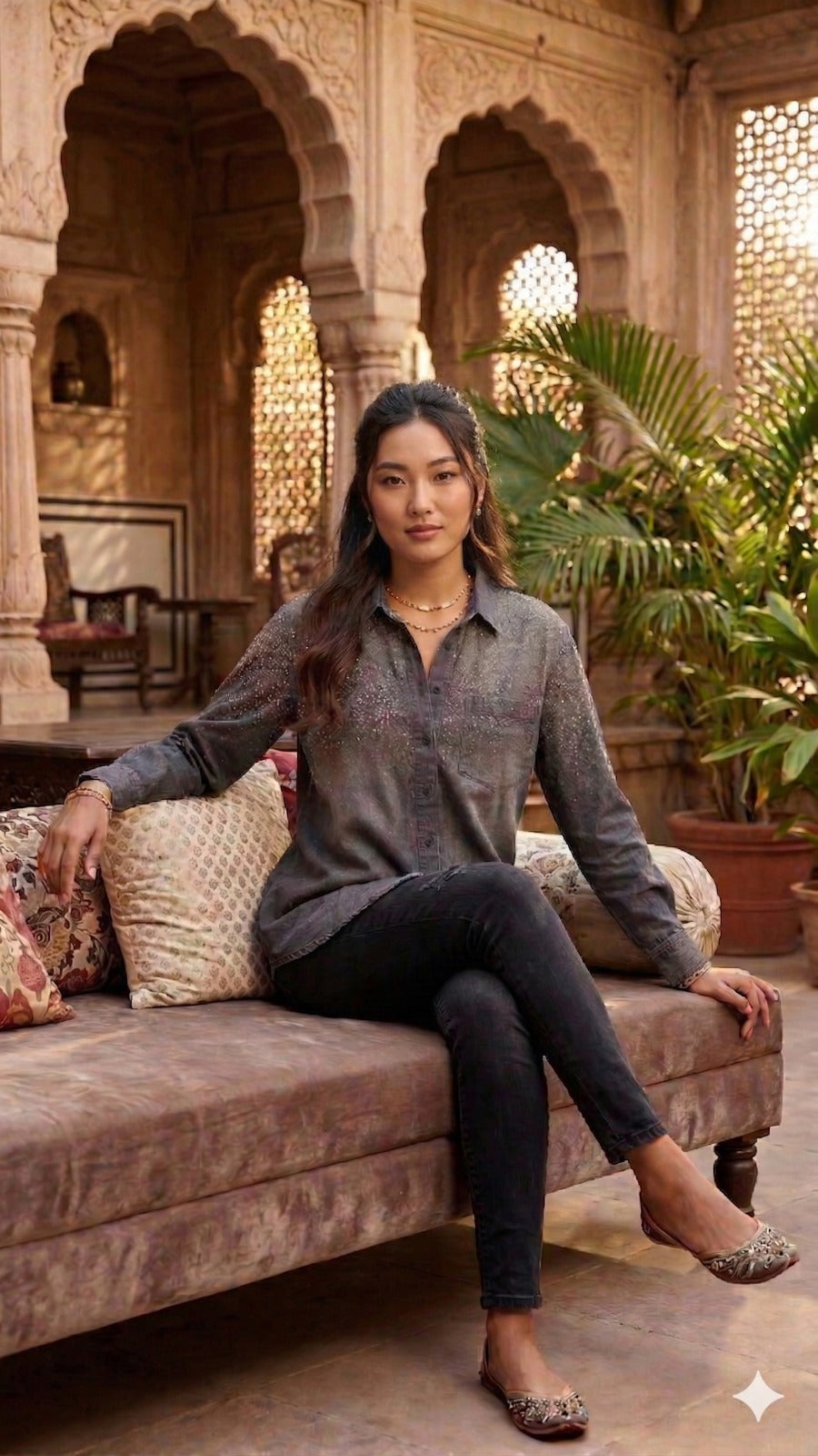 Denim Shirt Top