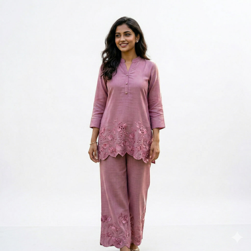 Blush Boom Embroidered Cord-set