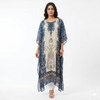 Midnight Ivory Printed Kaftan Top